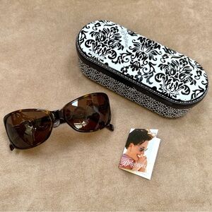 Brighton Central Park Handmade Sunglasses Tortoise Silver Gold Retired Case
